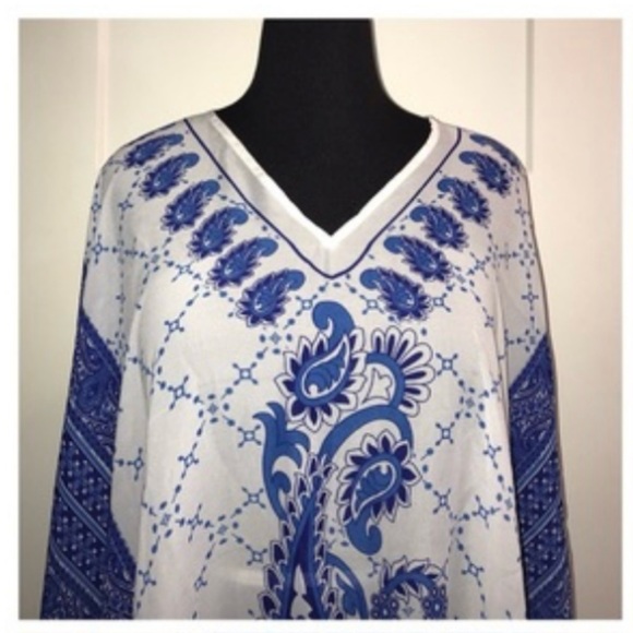 EC-NY&C POM-POM CAFTAN - PAISLEY - Picture 2 of 8
